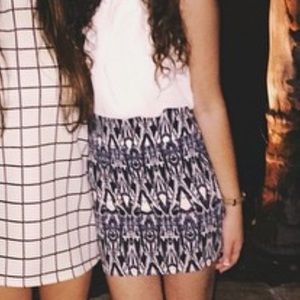 Aztec print bandage/bodycon skirt